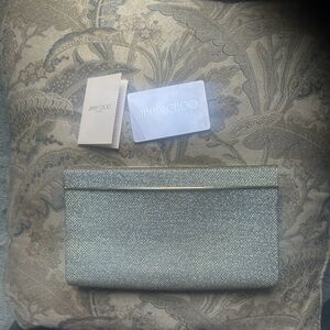 Jimmy Choo “Cayla” Glittering Silver Clutch
